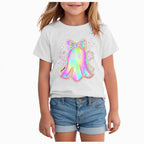 CAUYDY Halloween Ghouls Ghost Retro Girl Kids T-Shirt Graphic Tshirt Little Kids Fall Short Sleeve Tee Tops(Orange, 8-9 Y)