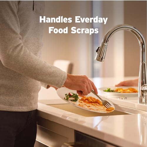 Garbage Disposal, 1/2 HP Continuous Feed, Compact Design, Quick Lock Installation
