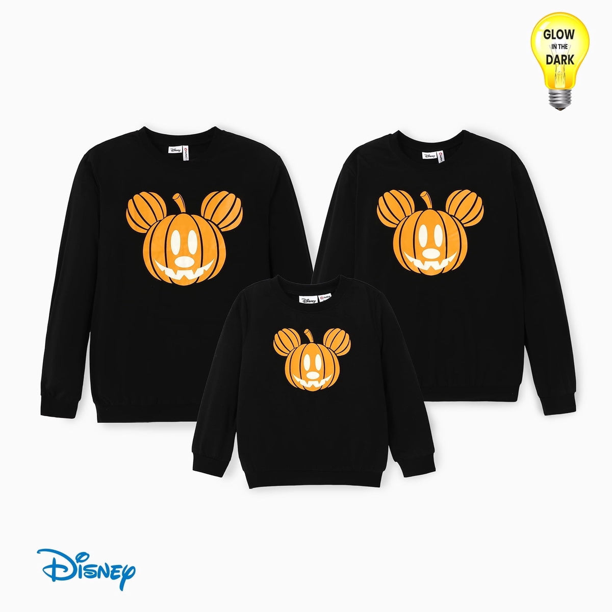 Disney Mickey Mouse Boys Graphic Sweatshirts Halloween Pumpkin Family Matching Outfits Pullover Tops
