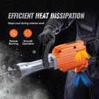 KFFKFF Demolition Jack Hammer 2200W 1400 BPM With 6 Chisel Attachments - JH-65