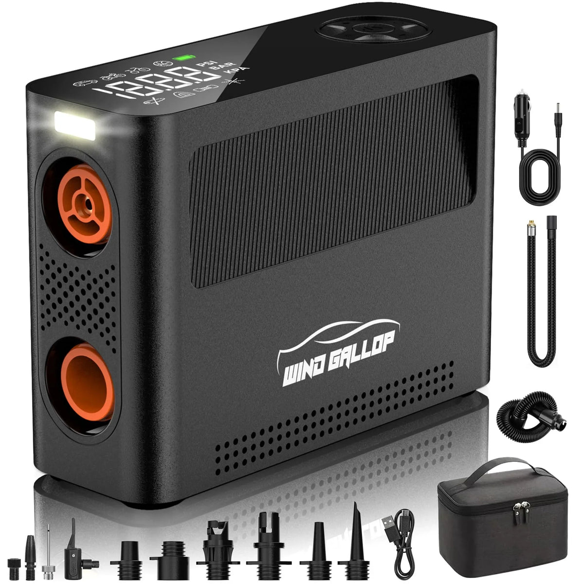 Portable Tire Inflator And Electric Paddle Board Pump, 150 PSI, 9 Pump Modes