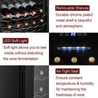 Ktaxon 18 Bottle Compressor Wine Cooler, 1.8 Cu.Ft, 52L - Freestanding
