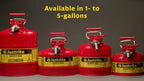5-Gallon Red Type II Steel Safety Gas Can With 9-Inch Flexible Spout - 7250130