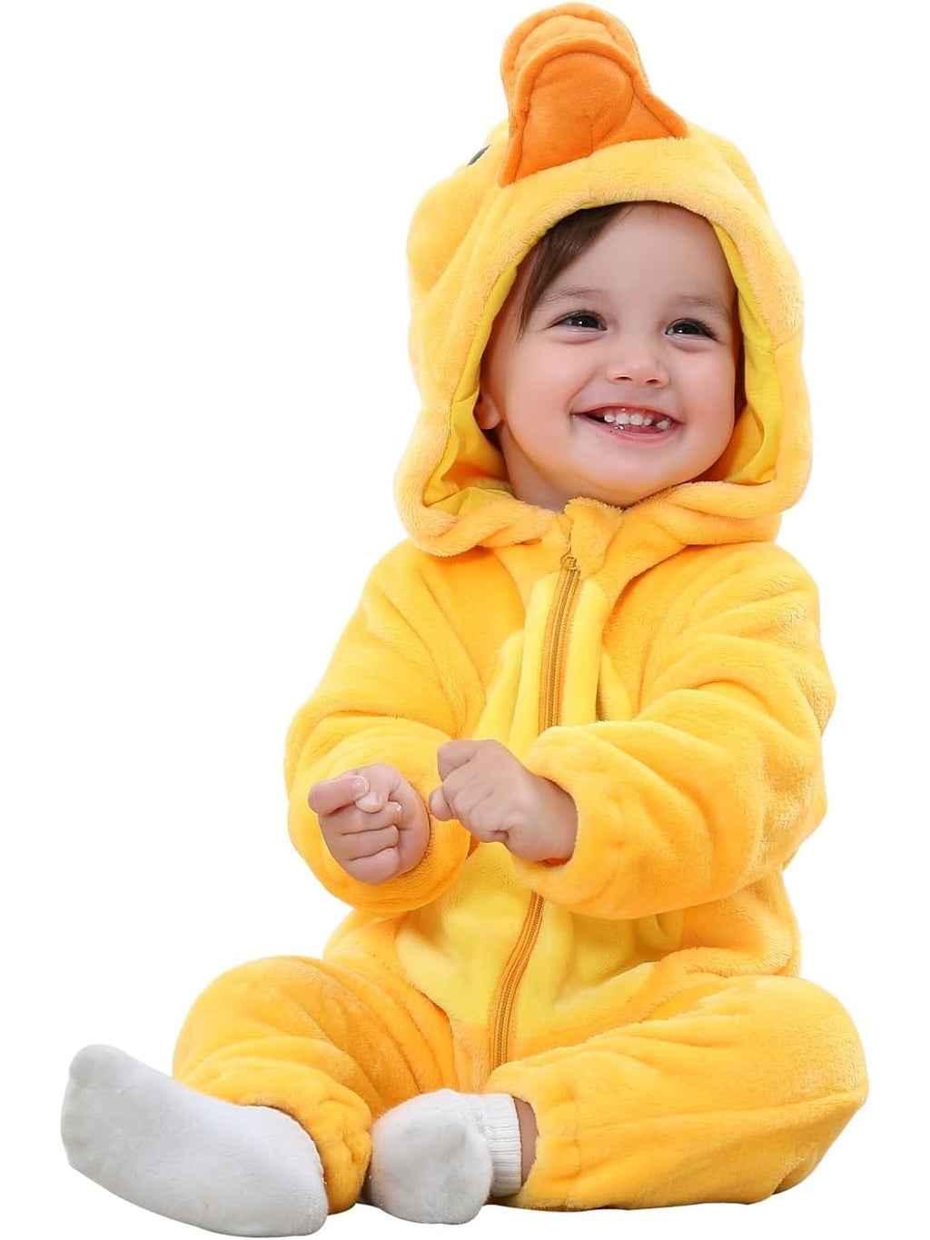 WIBACKER Infant Toddler Dinosaur Animal Fancy Dress Costume Baby Winter Flannel Hooded Romper Christmas Halloween Cosplay Jumpsuit