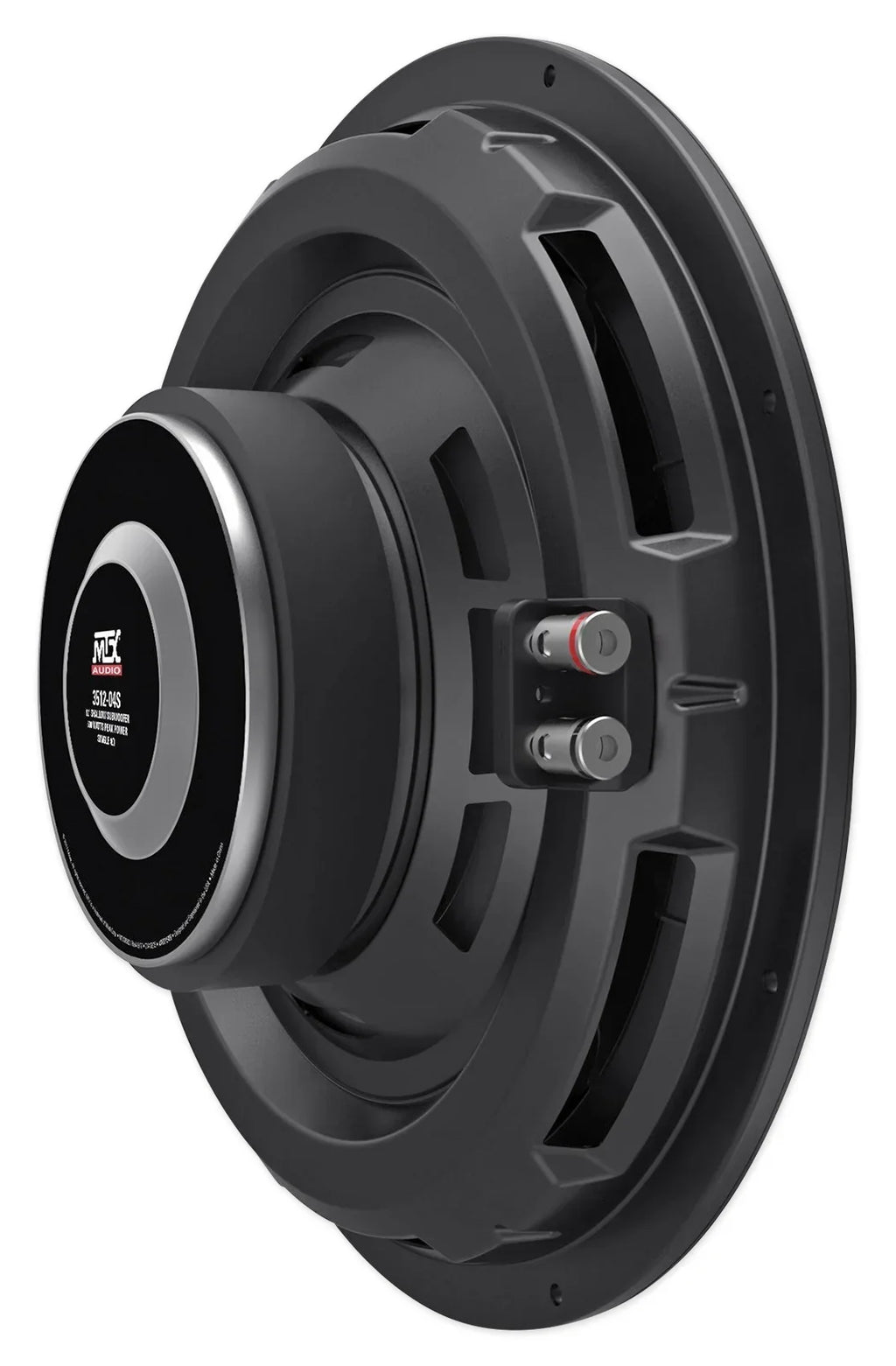 MTX 3512-04S 12in 600W Shallow Subwoofer With Sealed Enclosure, Amplifier And Wires - 3512-04S