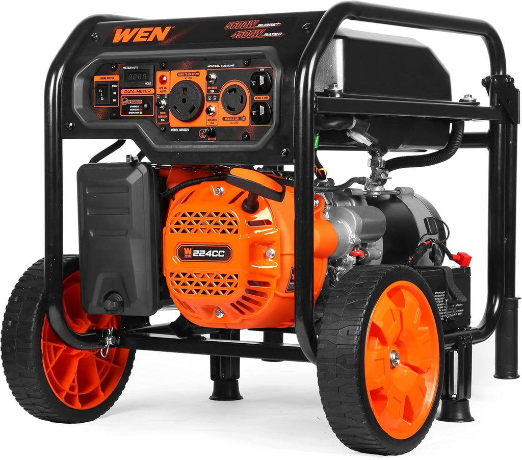 WEN 5600-Watt Portable Generator, Electric Start, 224cc, Transfer-Switch And RV-Ready - GN5602X