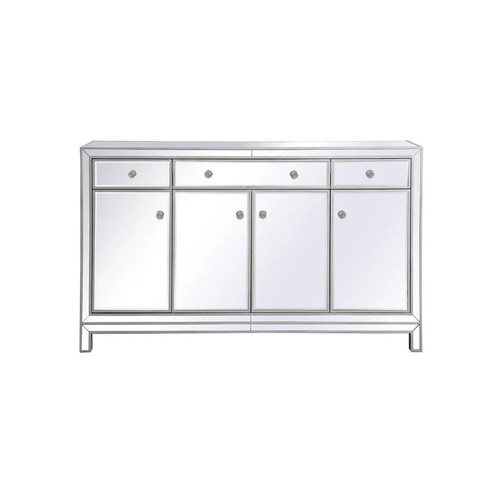 Bailey Street Home Mirrored Credenza, 36 Inches Tall, 15.75 Inches Wide, Antique Silver Finish - 779-Bel-5046497