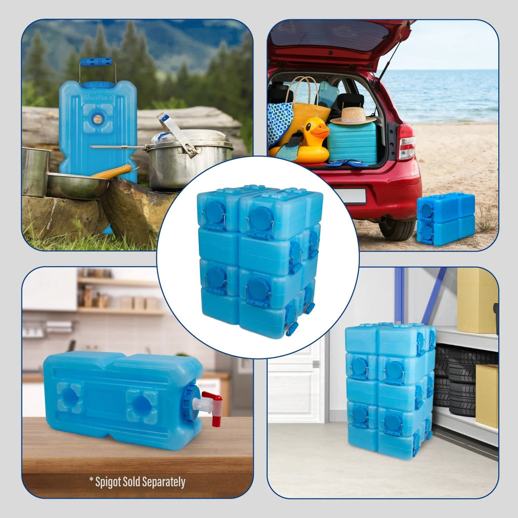WaterBrick Stackable 3.5 Gallon Blue Water And Food Storage Container - 8 Pack