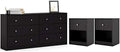 Home Square 3 Piece Bedroom Set With 6-Drawer Double Dresser