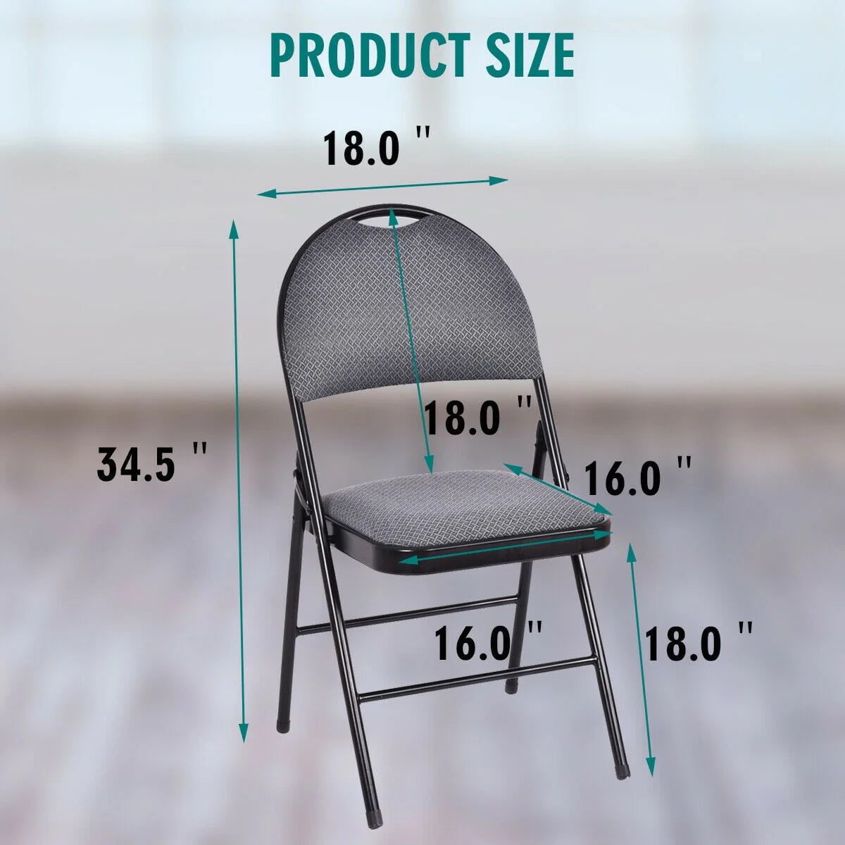 Costway Folding Chairs With Fabric Upholstered Padded Seats And Metal Frame - Set Of 6