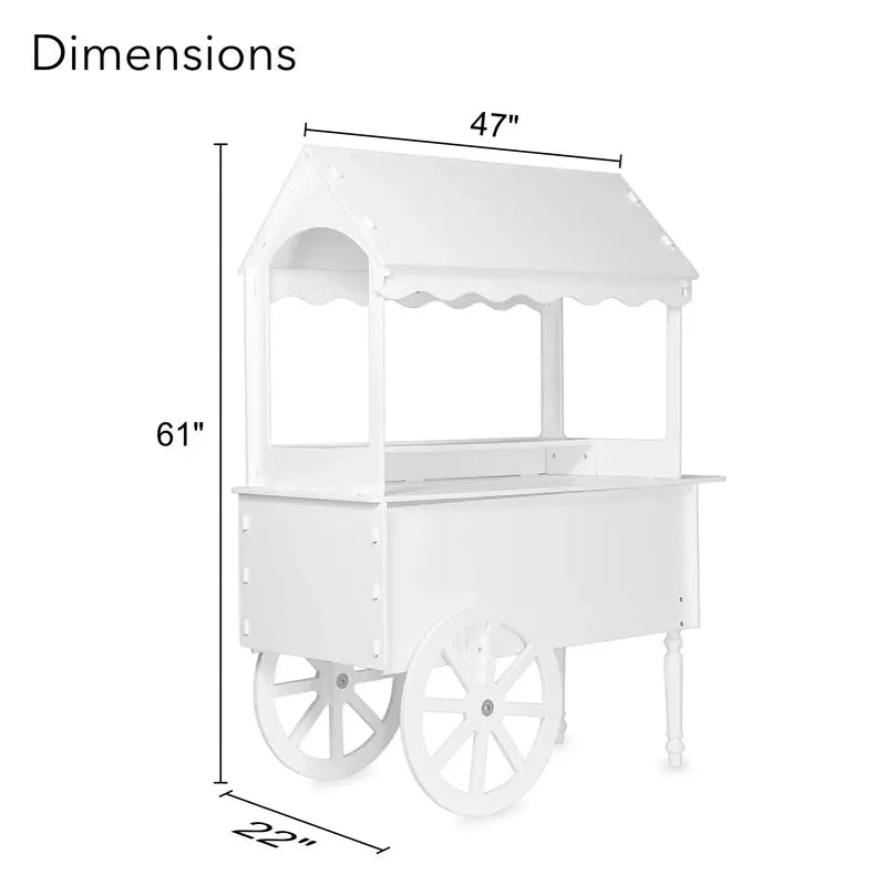 ZETY Solid Wood Rolling Candy Cart With Wheels, 75 LBS Capacity