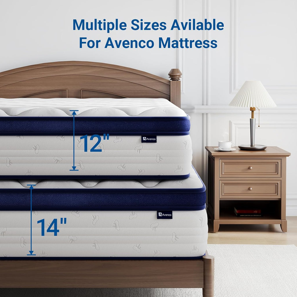 Avenco Queen Mattress, 10 Inch, Medium Plush Support With Individually Pocket Springs