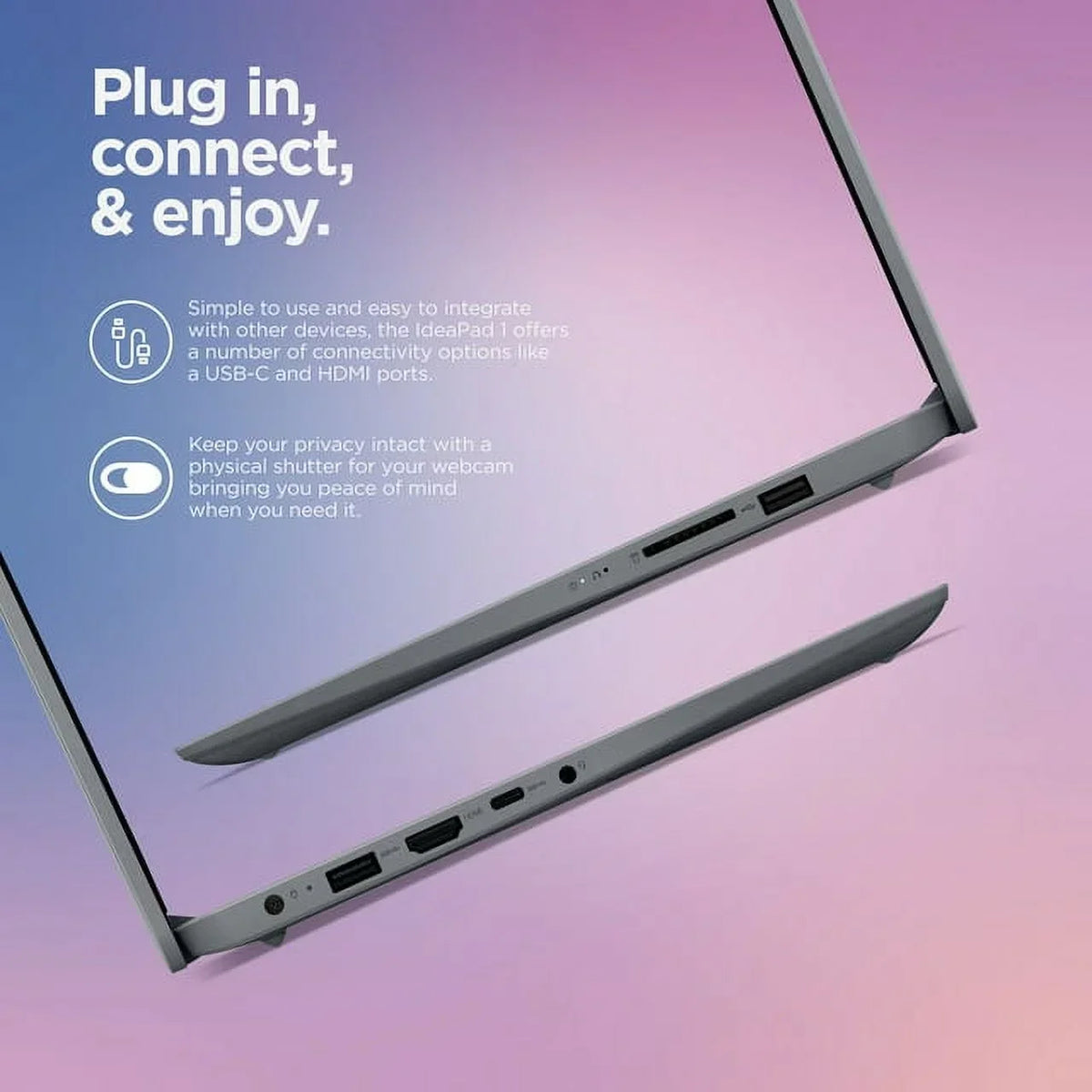 Lenovo IdeaPad 1i 14.0in Laptop, Intel Celeron N4020, 4GB RAM, 64GB eMMC Storage, Cloud Grey - Windows 11 In S Mode