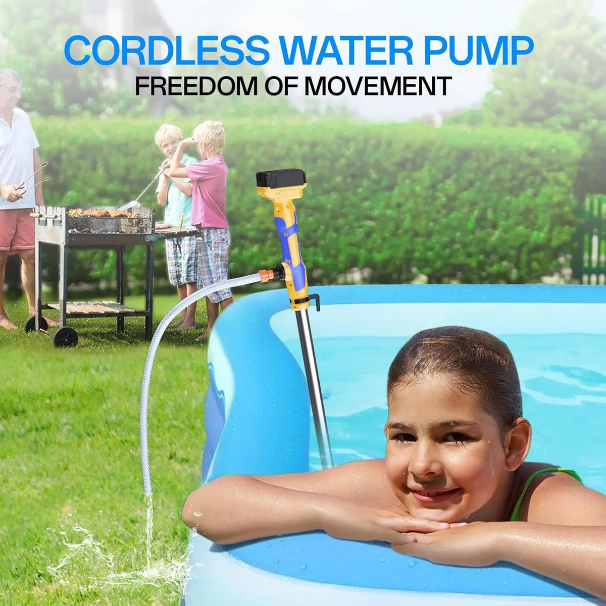 Cordless Stick Water Transfer Pump Compatible With Dewalt 20V Max Battery - 720 GPH, 32 FT Head, 3/4 in Outlet