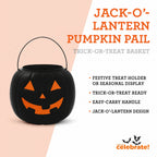 Jack-o'-Lantern Trick-or-Treat Pail, Black, 8", Halloween by Way To Celebrate