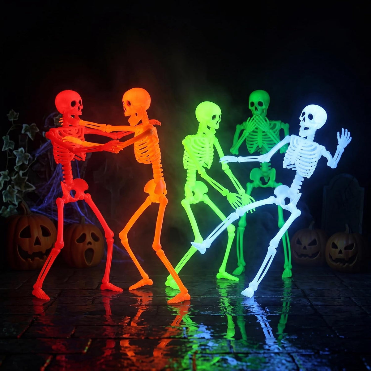 Joyfy 16" Glow in the Dark Skeleton, 5PCS Set