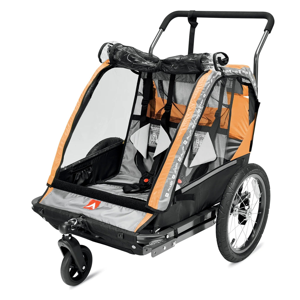 Allen Sports 2-Child Bicycle Trailer And Stroller, Green - AS2