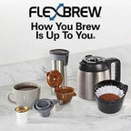 Hamilton Beach FlexBrew Thermal Coffee Maker, Single Serve And 10-Cup Full Pot, Black And Stainless - 49966
