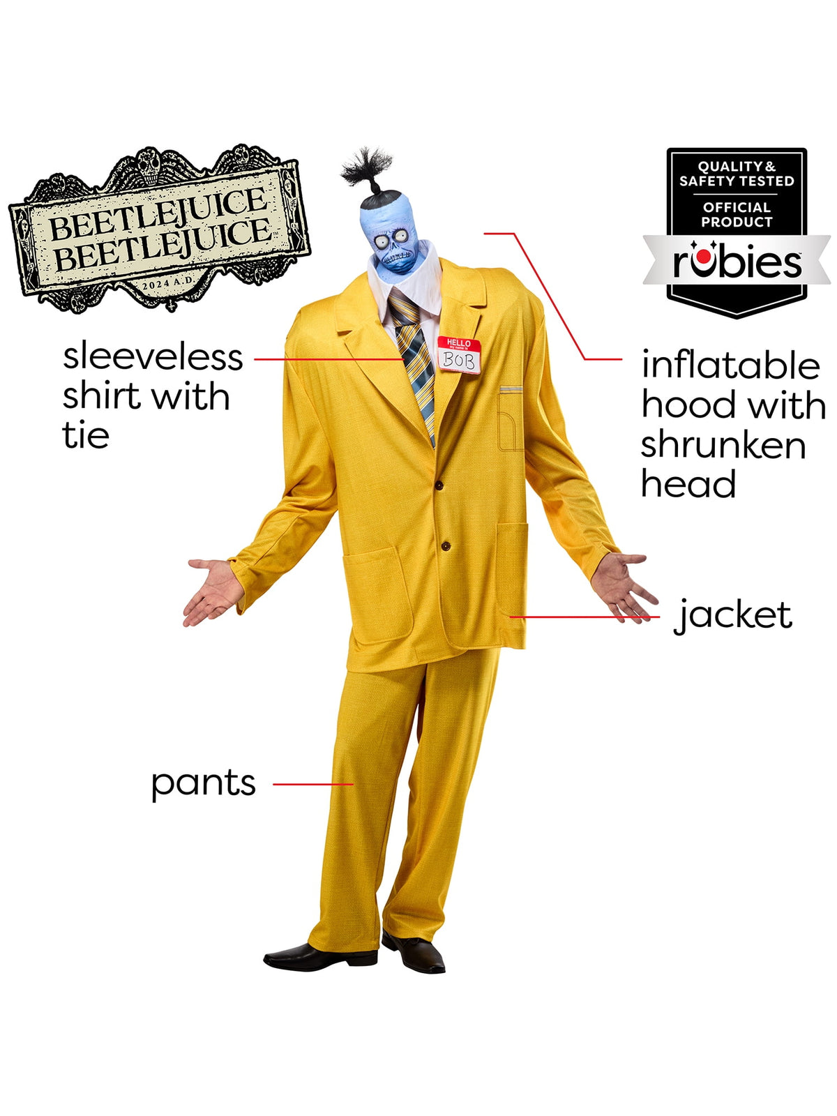 Beetlejuice Beetlejuice Bob Deluxe Costume for Adults by Rubies