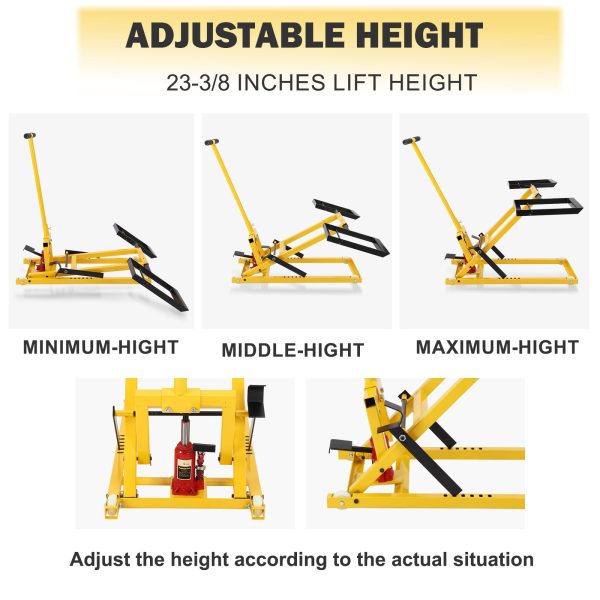 Lawn Mower Lift With Hydraulic Jack, 26 Inches, 500 LBS, Solid Steel - PHO_13L5VR2X2L