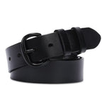 WHIPPY Women Leather Belt for Jeans Pants Ladies Leather Belts with Black Buckle