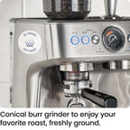 Chefman Crema Supreme Espresso Machine With Conical Burr Grinder And Steam Wand, Stainless Steel - RJ54-G-SS