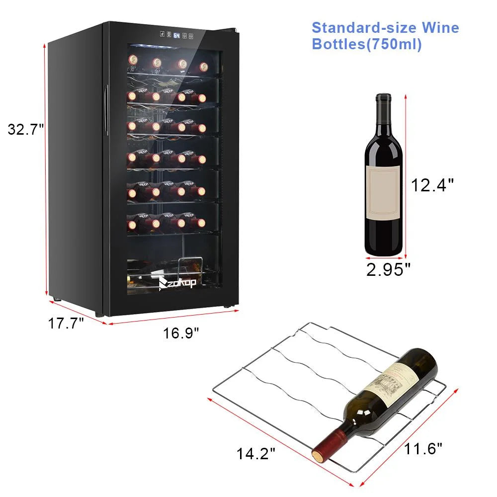Ktaxon 18 Bottle Compressor Wine Cooler, 1.8 Cu.Ft, 52L - Freestanding