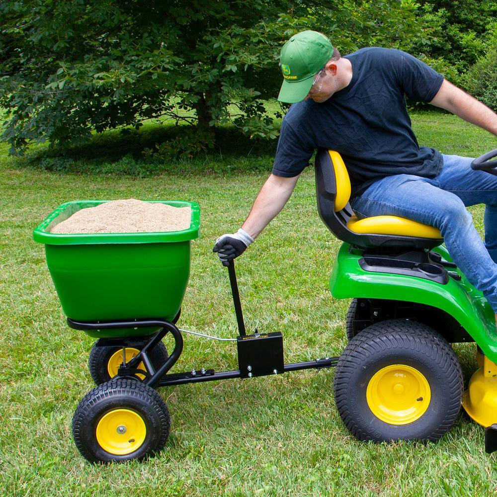 175 lb Tow-Behind Broadcast Spreader With Poly Hopper And Adjustable Flow Control