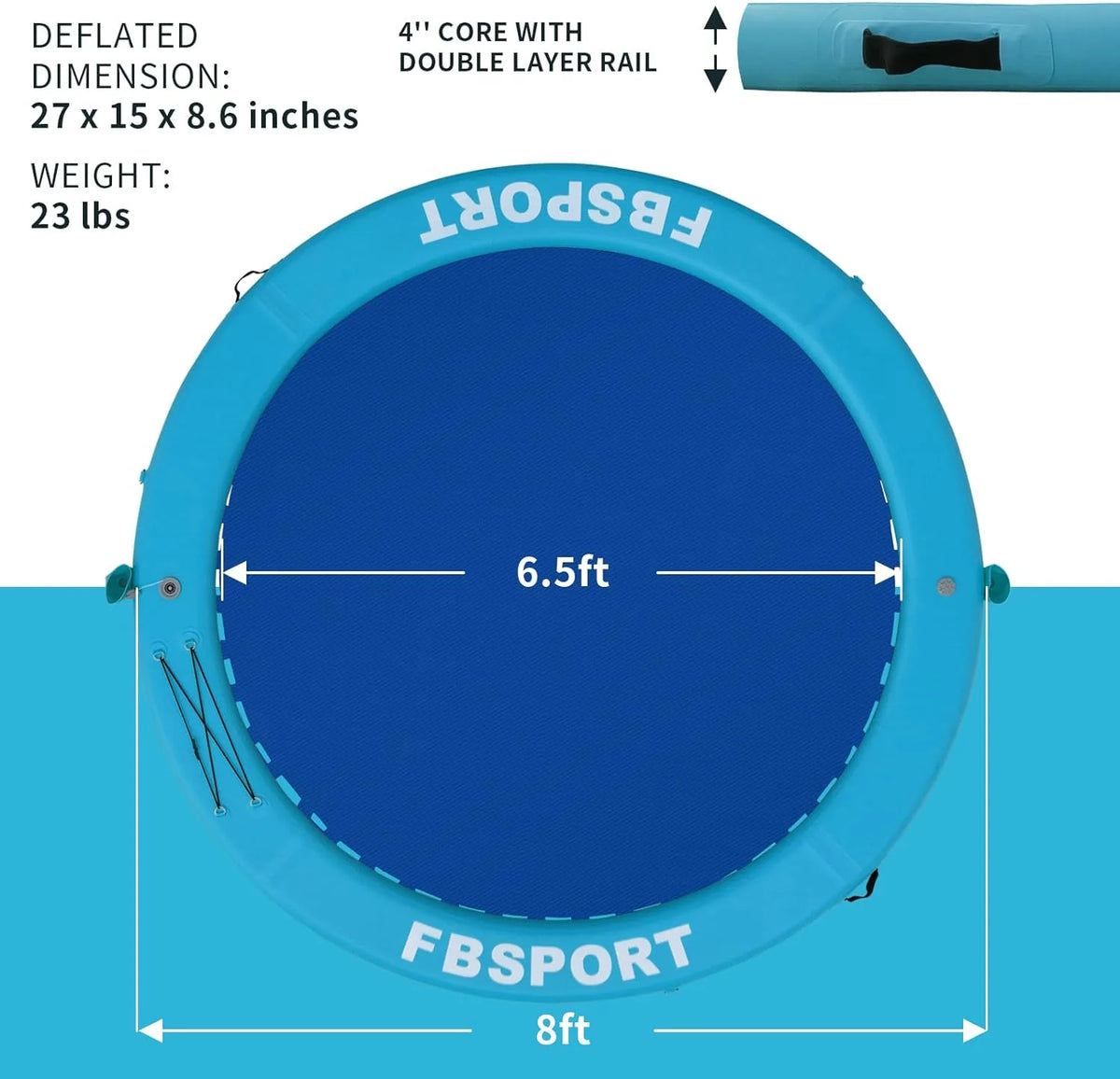 FBSPORT 8ft Inflatable Water Hammock Floating Platform