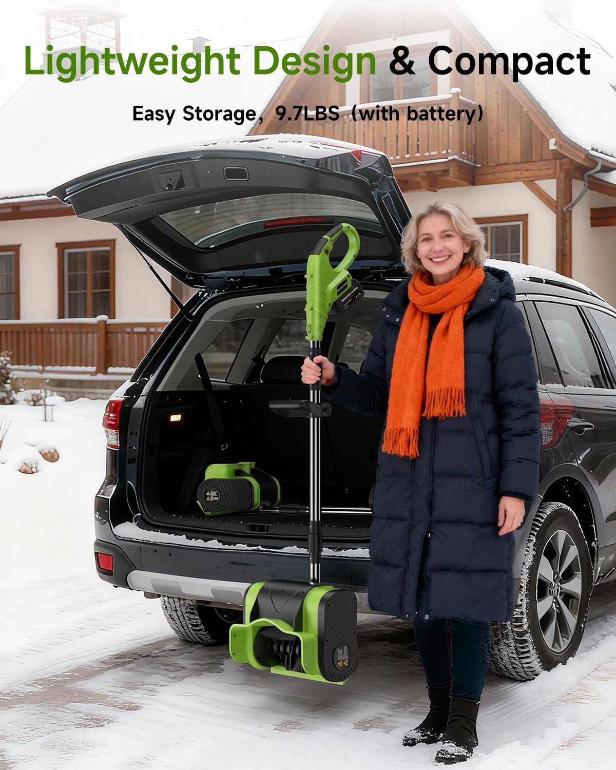 Cordless Electric Snow Shovel 20V 12-Inch 4-Ah With Battery And Quick Charger