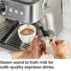Chefman Crema Supreme Espresso Machine With Conical Burr Grinder And Steam Wand, Stainless Steel - RJ54-G-SS