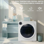 ZNESKPG Portable Compact Front Load Clothes Dryer 1.95 Cu. Ft., 830W, 5 Drying Modes, Stainless Steel Drum