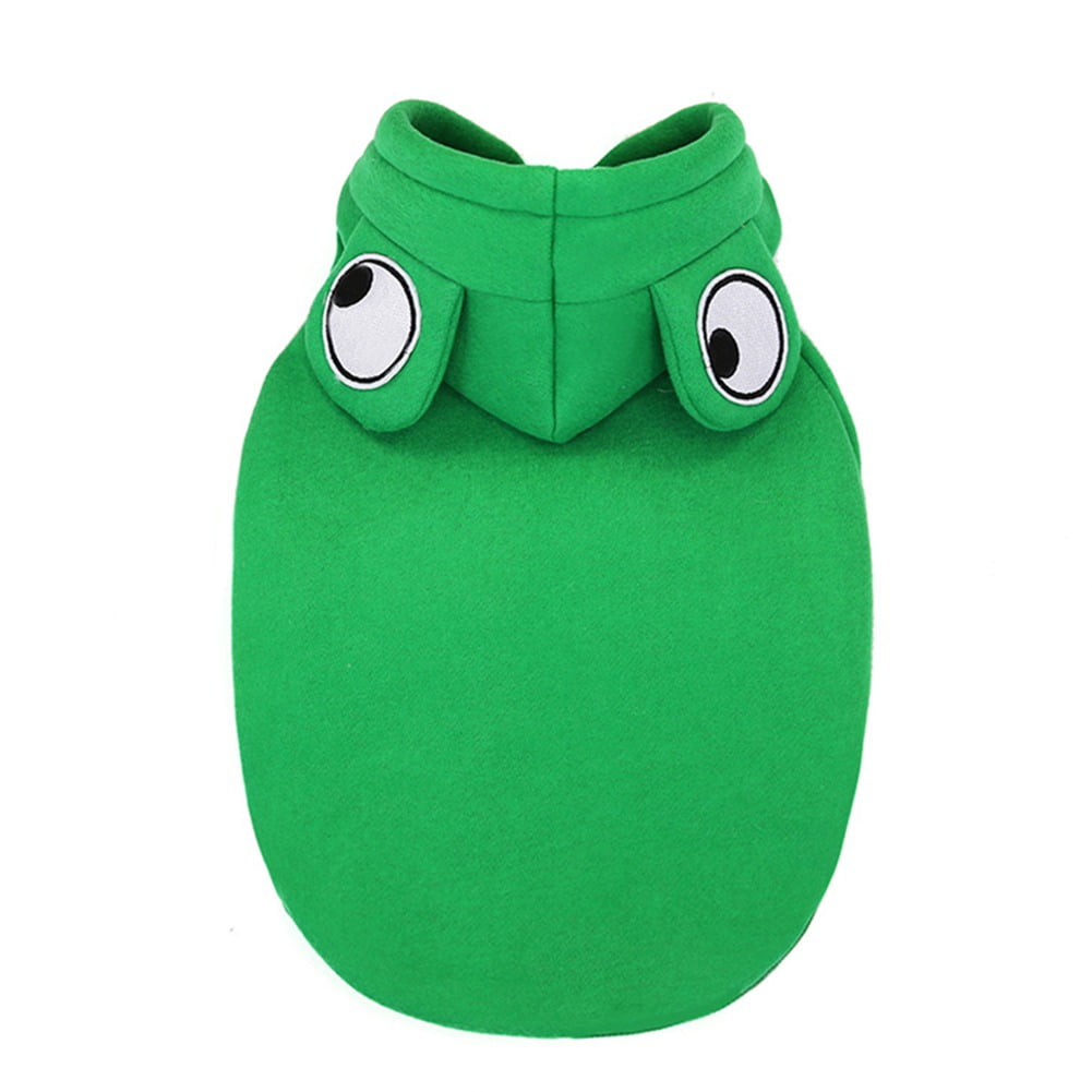 Winter Warm Plush Dog Coat Hoodie, Pet Halloween Frog Cosplay Costume for Small Dogs