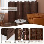 Freestanding Folding Woven Fiber Room Divider Privacy Screen - 6 Ft Tall