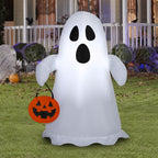 Ghost with Jack-o'-Lantern Tote Airblown Yard Inflatable, Multicolor, 3.5', Halloween by Way To Celebrate