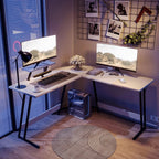 L-Shaped Gaming Computer Corner Desk With Monitor Stand - 220 lbs Capacity