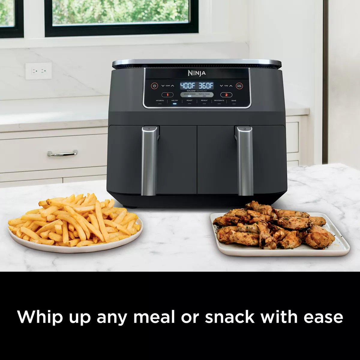 8-Qt 2-Basket Air Fryer With DualZone Technology And Smart Finish