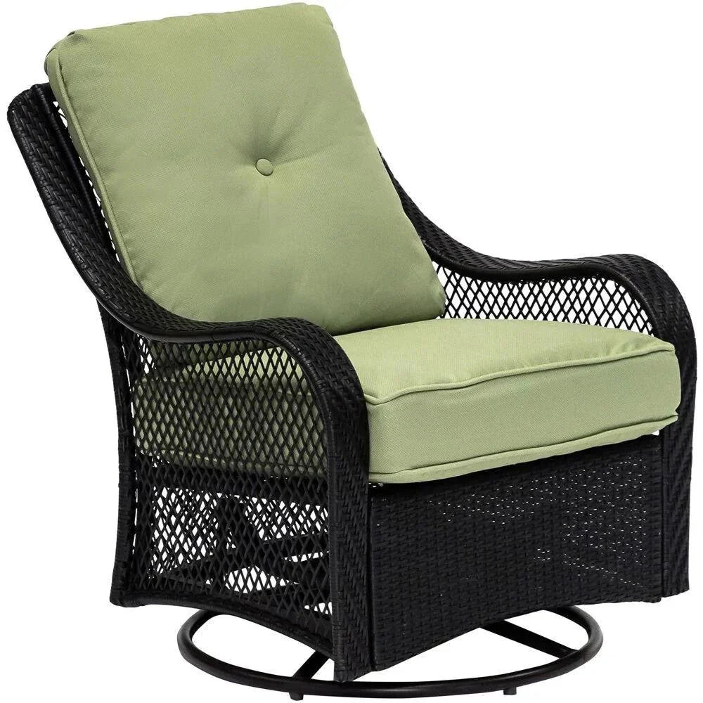 5-Piece Steel Patio Fire Pit Seating Set With Swivel Gliders - Orleans Collection
