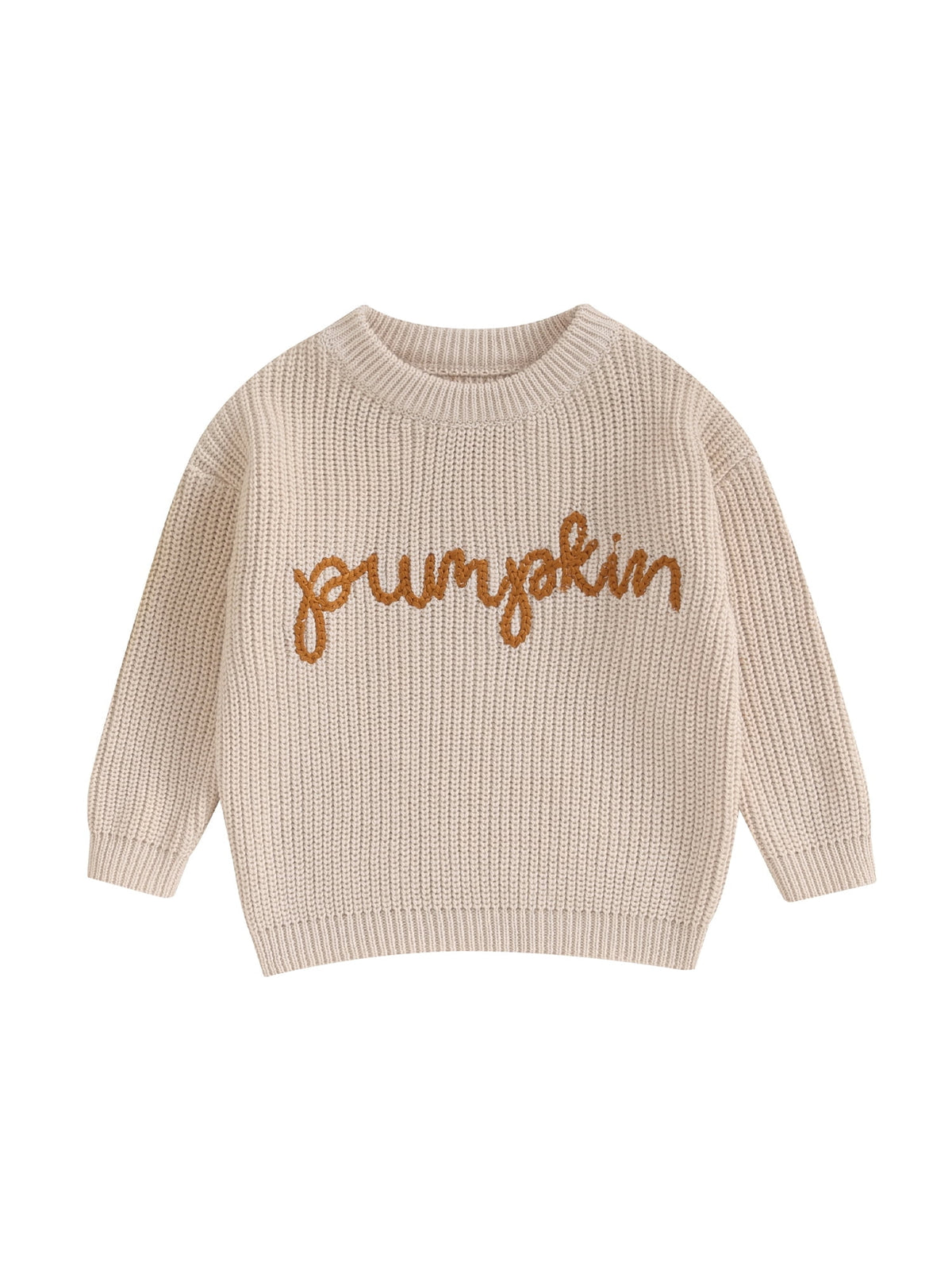 Loicainy Toddler Baby Boy Girl Halloween Knit Sweater 3 6 9 12 18 24 Months 2T 3T Long Sleeve Crewneck Letter Embroidery Pullover Autumn Winter Knitwear