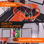 Costway Double Shot Electronic Basketball Arcade Game, 8 Game Modes, 4 Balls, Grey