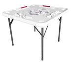 Bene Casa Foldable Domino Table With Built-In Drink Holders, 38 x 38 in, White