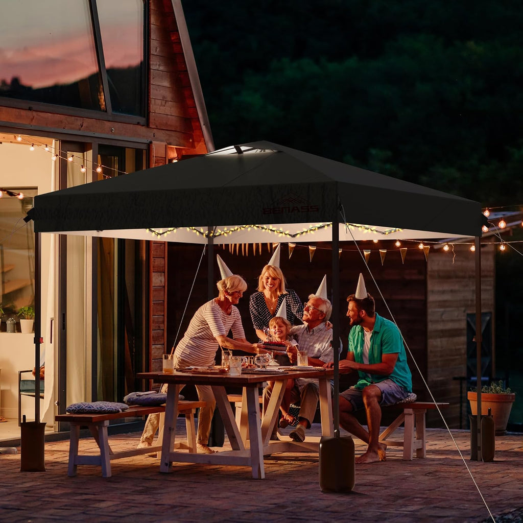 10x10 Pop-Up Canopy Tent With 3 Removable Sidewalls