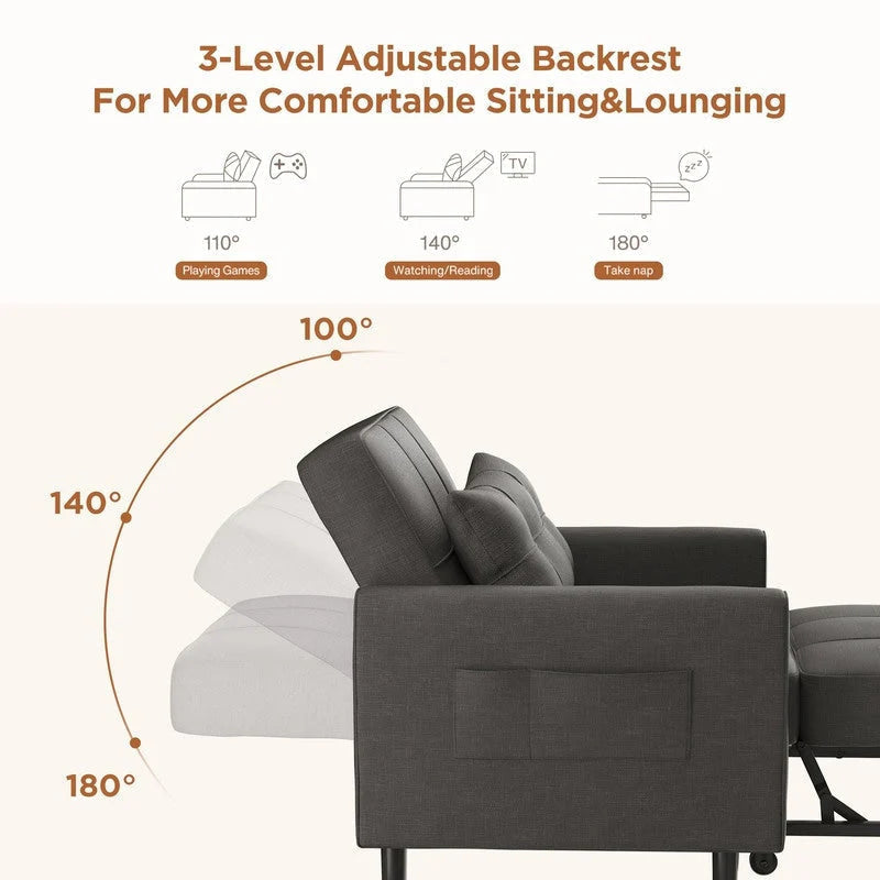3-in-1 Adjustable Pull-Out Sleeper Sofa Bed With 330 Pounds Capacity