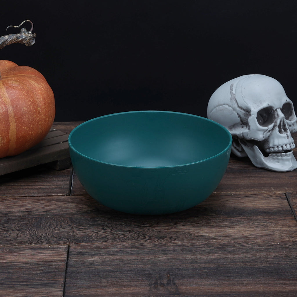 Mainstays 38 Ounce Round Plastic Etched Haunted House Bowl, Teal