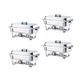 Alpha Living Stainless Steel Chafing Dish Set, 4 Pack, 8 Quart - 24 x 15.5 x 14.38 Inches