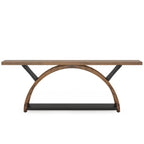 2-Tier Slim Console Sofa Table, Engineered Wood and Metal - 11.81 in D x 70.87 in W x 33.46 in H