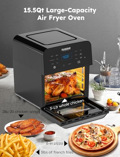Nuwave Brio Air Fryer Oven, 15.5Qt, 1800W, Black