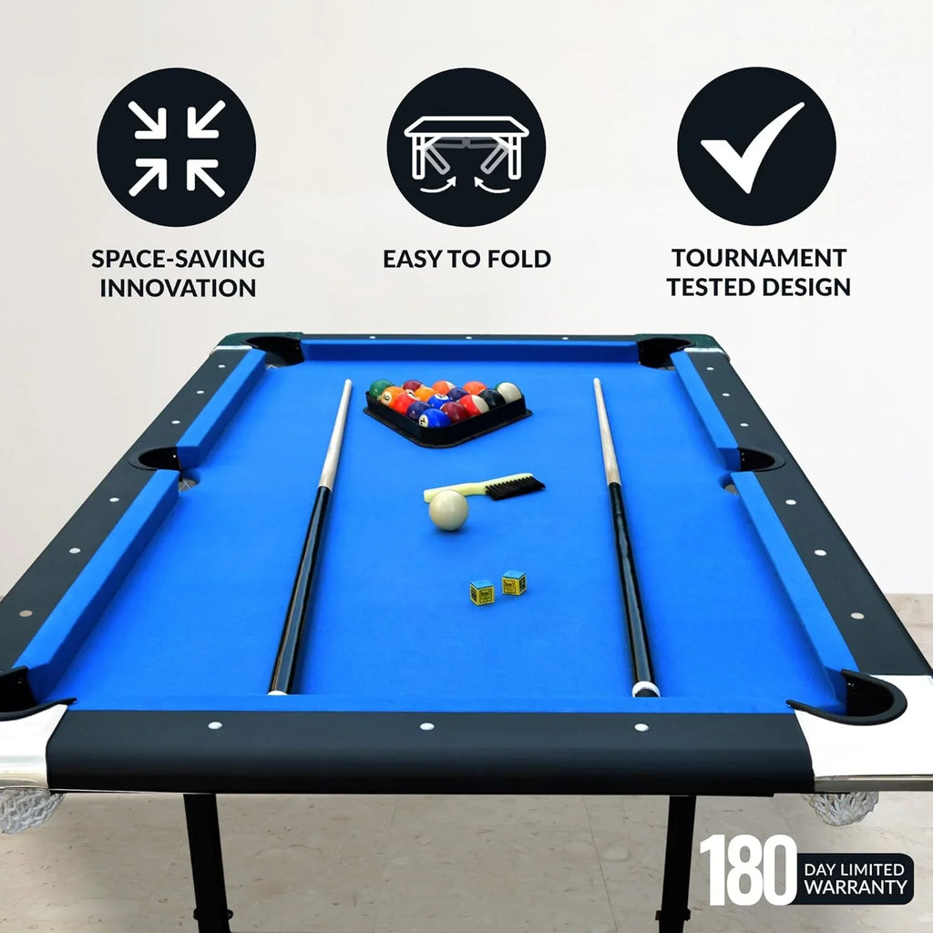 Hathaway Fairmont Portable Pool Table 6 Ft, 76 x 43.25 x 32 in - BG2574