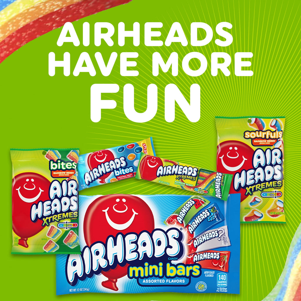 Airheads Xtremes Belts Sweetly Sour Candy, Rainbow Berry, 3 oz