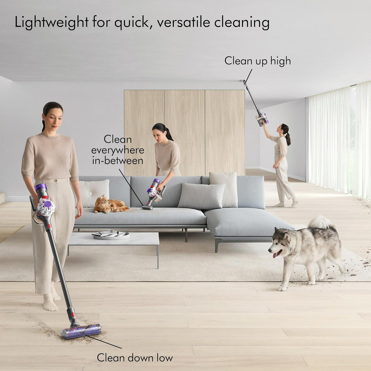 Dyson Cordless Stick Vacuum Cleaner, 0.14 Gallons, Silver/Nickel - V8 SV25